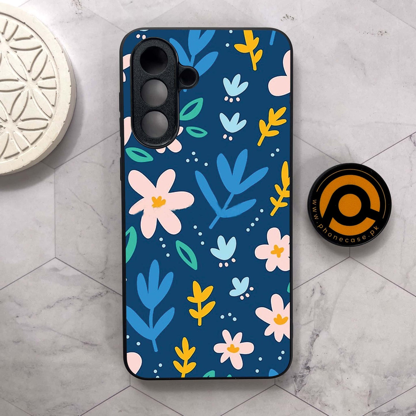 Samsung Galaxy A56 5G - Colorful Flowers   Premium Metal Printed soft Bumper shock Proof Case CS-37230