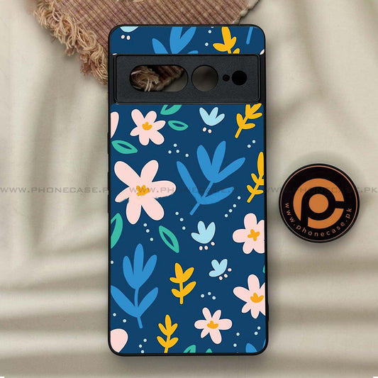 Google Pixel 7 Pro - Colorful Flowers - Premium Metal Printed soft Bumper Shock Proof Case CS-37301