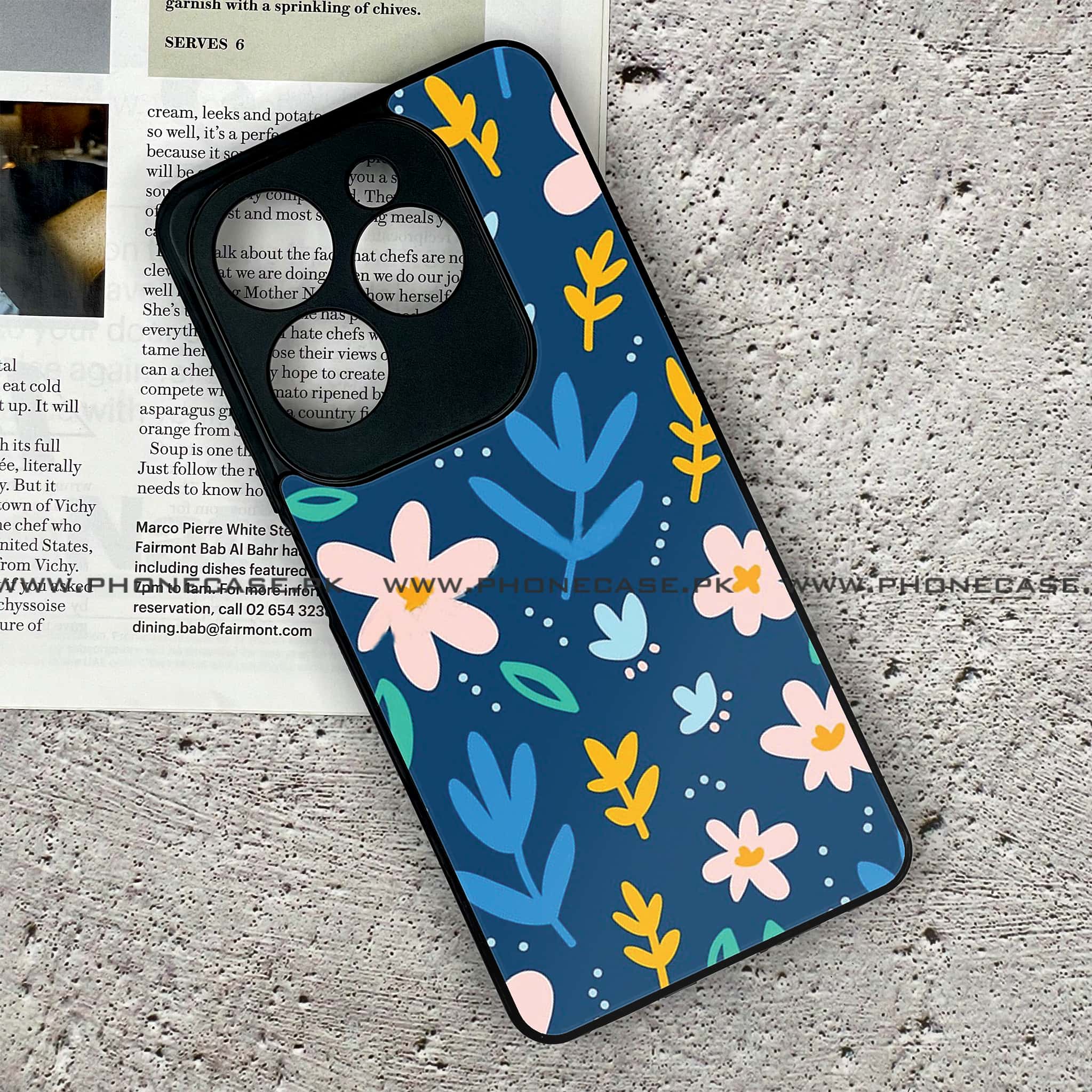 Infinix Hot 40 Pro - Colorful Flowers - Premium Metal Printed soft Bumper shock Proof Case CS-39100