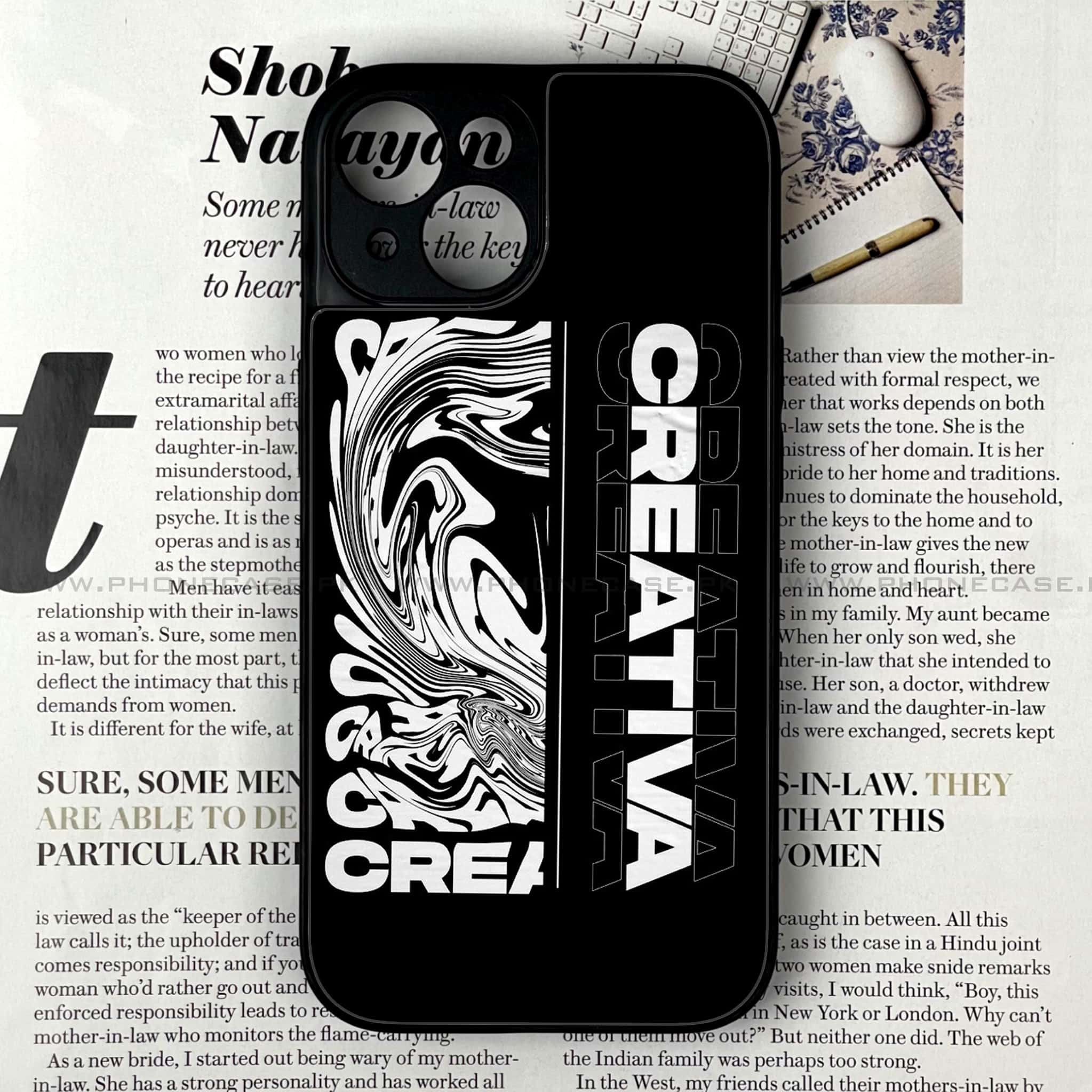 iPhone 14 - Creative - Premium Metal Printed soft Bumper shock Proof Case CS-38020