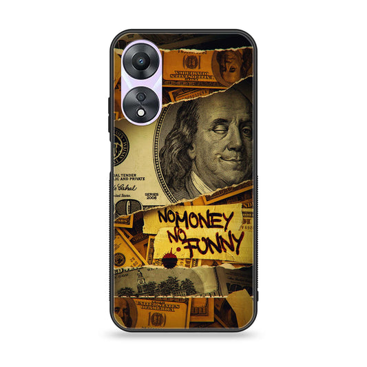 Oppo A58 - Dollar Design 1 - Premium Printed Glass soft Bumper shock Proof Case CS-38526