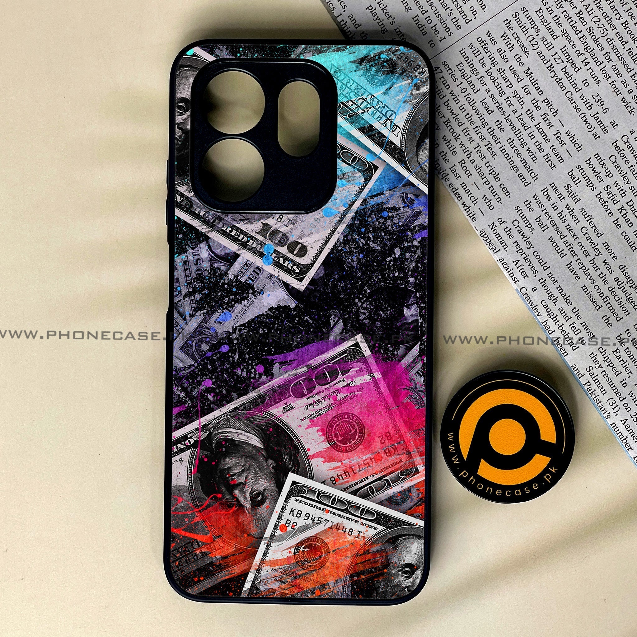 Infinix Hot 50i - Dollar Design 4  - Premium Metal Printed soft Bumper shock Proof Case  CS-39009