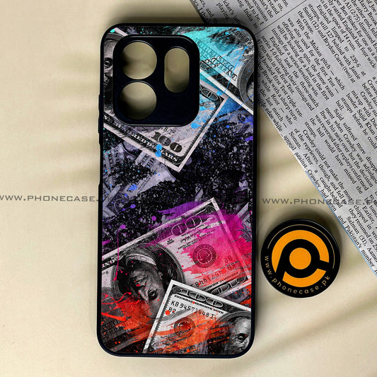 Infinix Hot 50i - Dollar Design 4  - Premium Metal Printed soft Bumper shock Proof Case  CS-39009