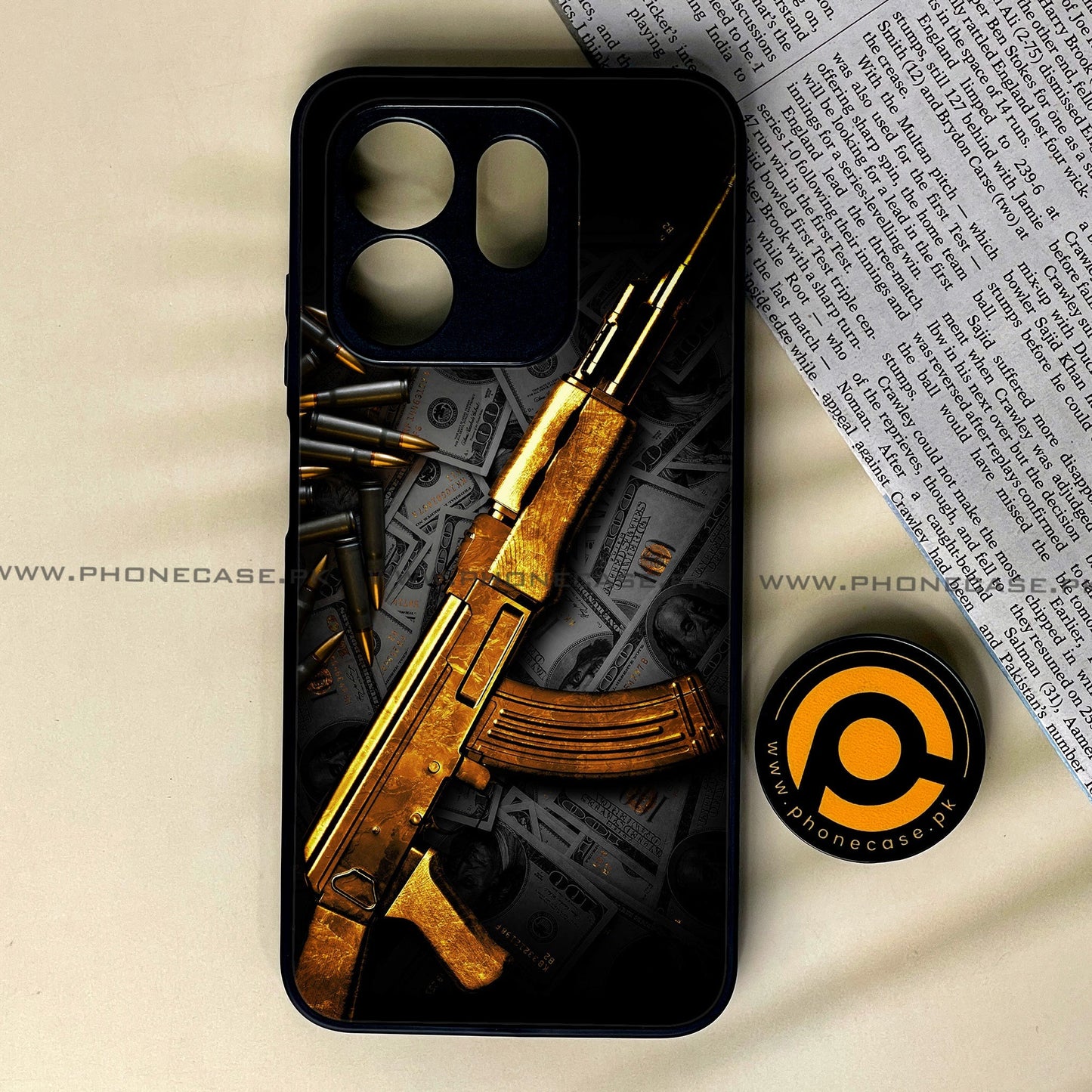 Infinix Hot 50i - Dollar Design 6  - Premium Metal Printed soft Bumper shock Proof Case  CS-37666 CS-38720 CS-38887 CS-38897