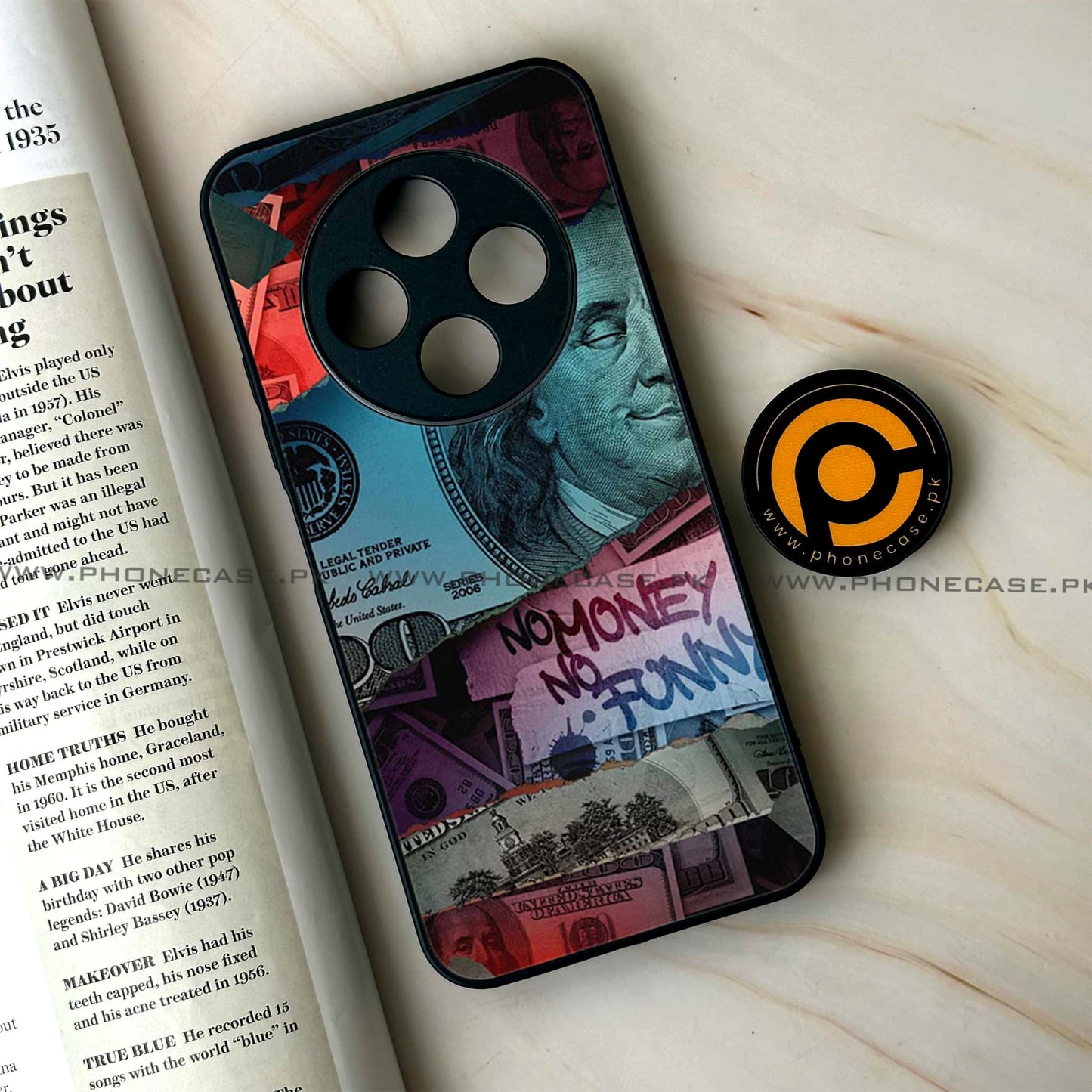 Tecno Spark 30 - Dollar Design 8  - Premium Printed Glass soft Bumper shock Proof Case CS-37495