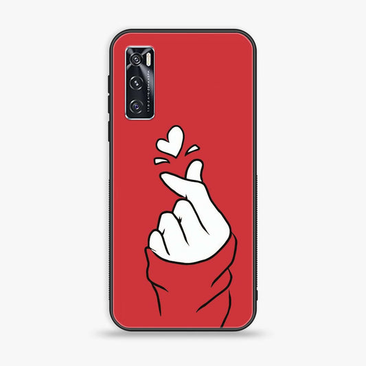 Vivo V20 SE - Finger Heart BTS - Premium Printed Glass soft Bumper Shock Proof Case  CS-39192