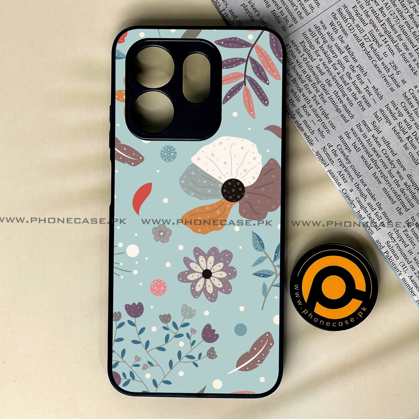 Infinix Hot 50i - Floral Series Design 5 - Premium Metal Printed soft Bumper shock Proof Case CS-37557