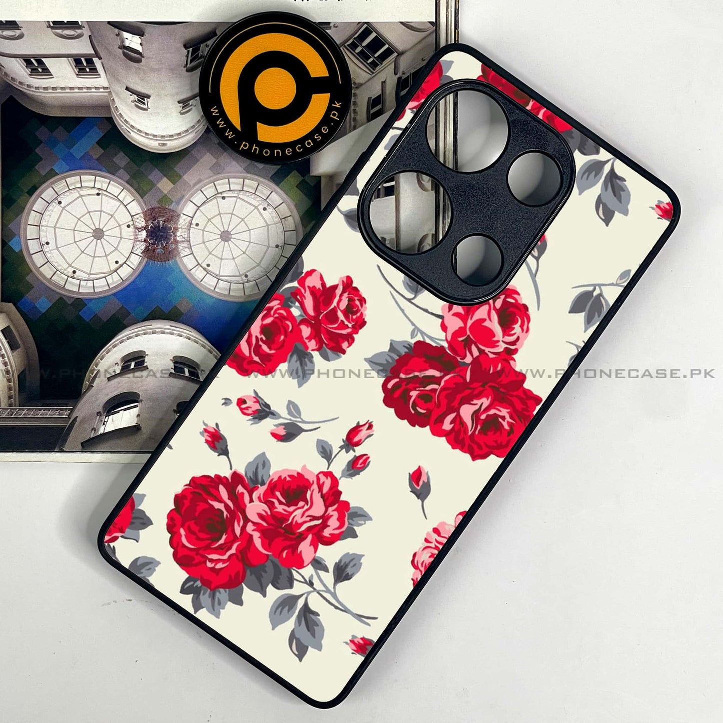 Redmi Note 13 Pro 4G - Floral Series Design 8 - Premium Metal Printed soft Bumper shock Proof Case CS-38956