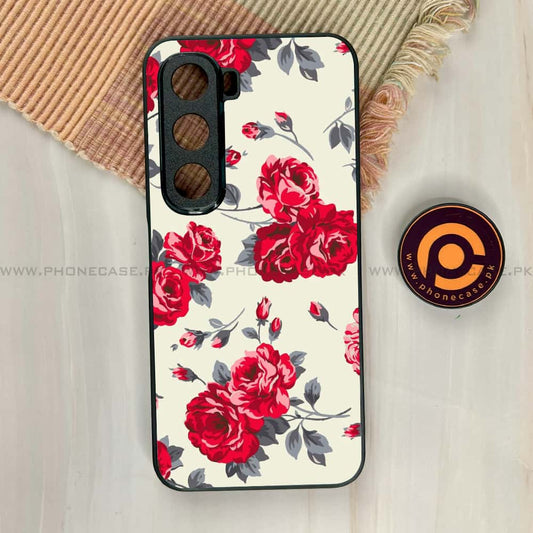 Infinix Hot 60i - Floral Series Design 8 - Premium Metal Printed soft Bumper shock Proof Case  CS-38093