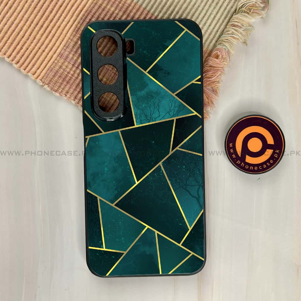 Infinix Hot 60i - Geometric Marble Design 1 - Premium Metal Printed soft Bumper shock Proof Case CS-37486