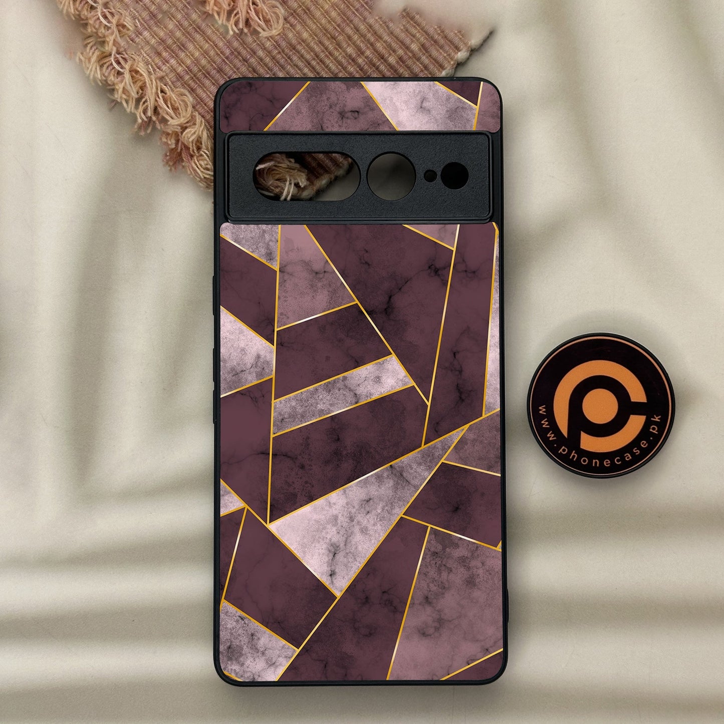 Google Pixel 7 Pro - Geometric Marble Series - Premium Metal Printed soft Bumper Shock Proof Case