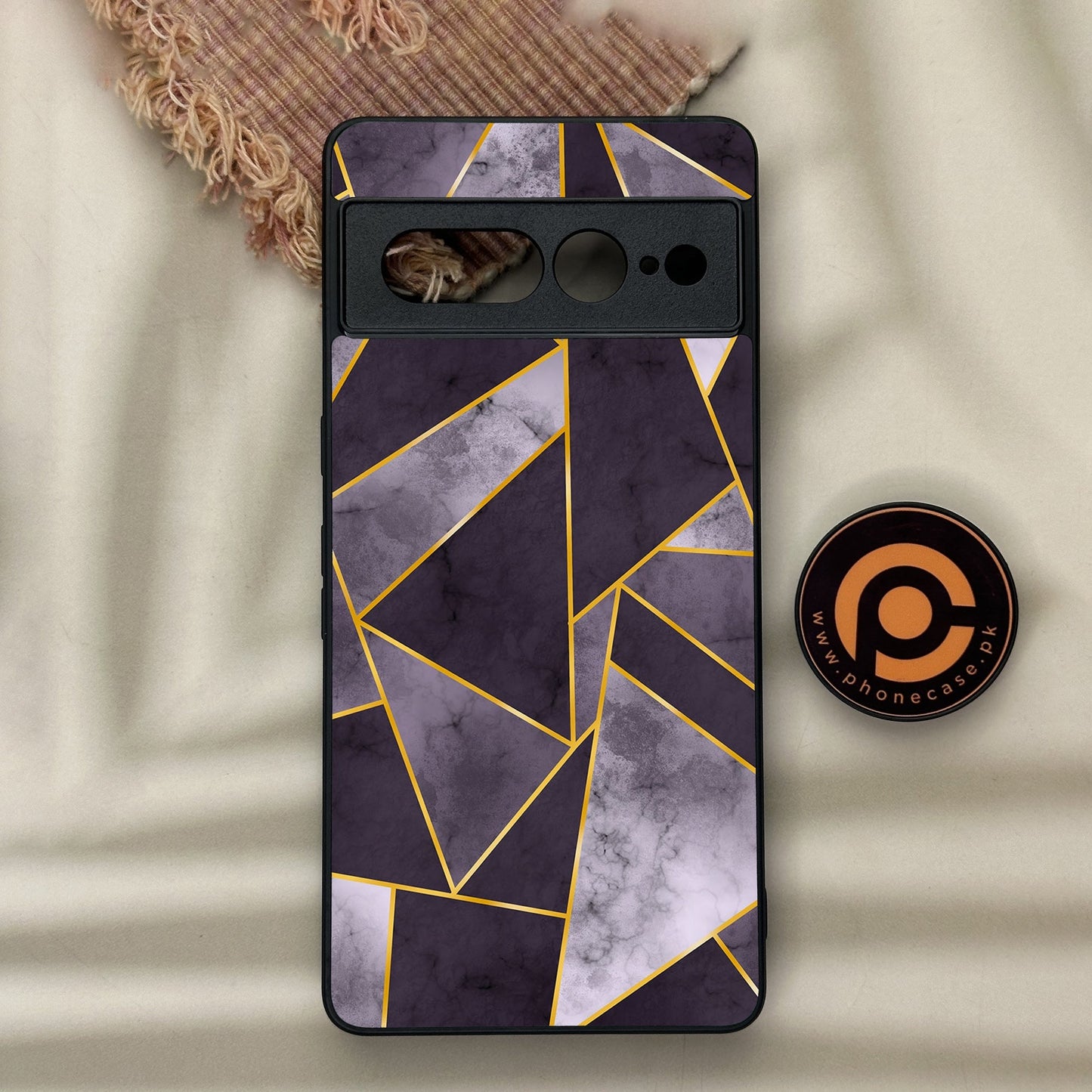 Google Pixel 7 Pro - Geometric Marble Series - Premium Metal Printed soft Bumper Shock Proof Case