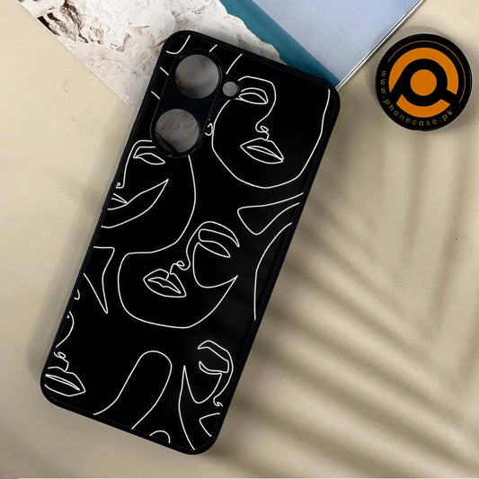Vivo Y03 / Y18 / Y03T - Girls Line Art Design 2  - Premium Printed Metal soft Bumper shock Proof Case  CS-38531