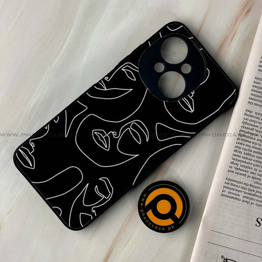 Tecno Spark Go 1 - Girls Line Art Design 2  - Premium Printed Glass soft Bumper shock Proof Case  CS-38791