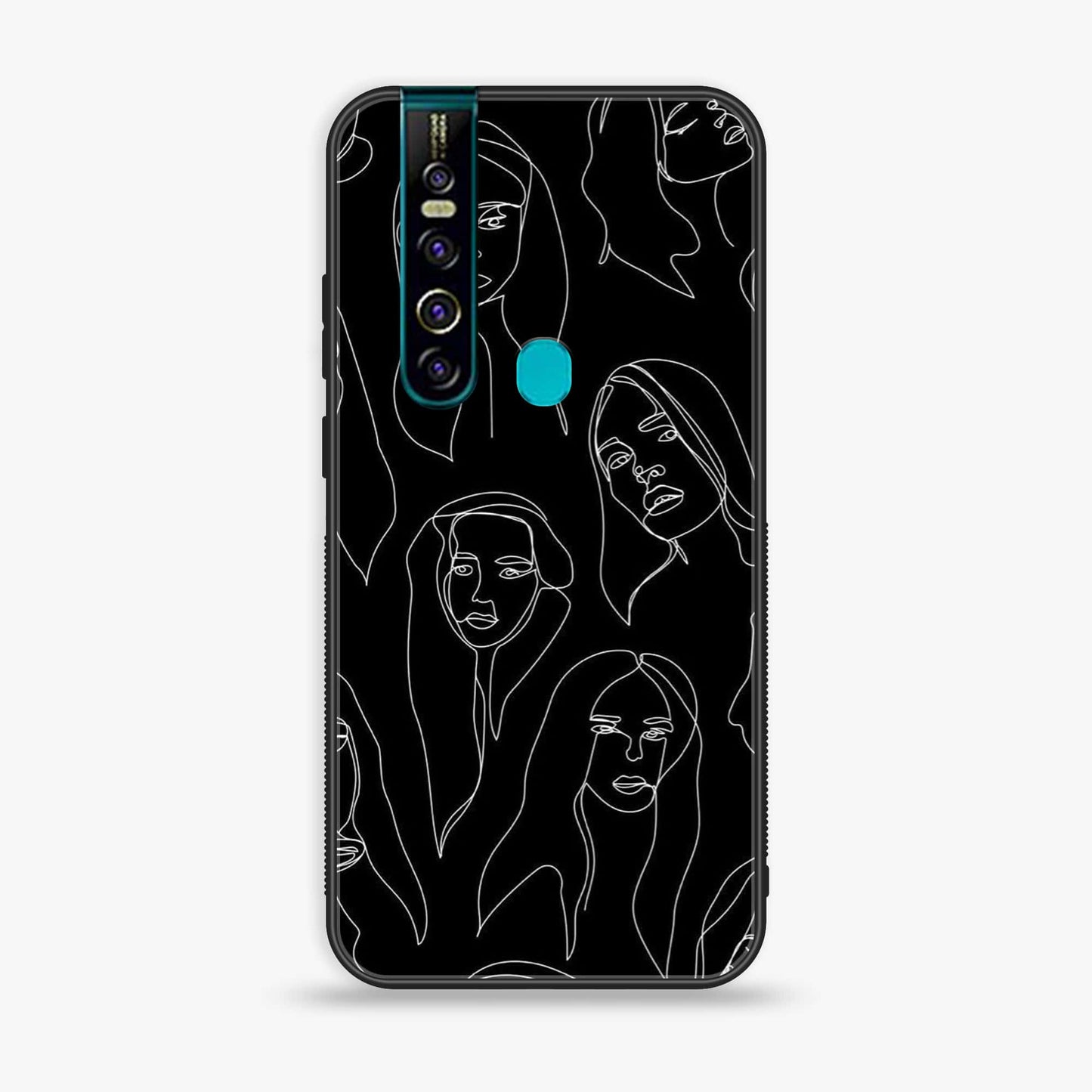 Tecno Camon 15 Pro - Girls Line Art Design 8 - Premium Printed Glass soft Bumper shock Proof Case CS-38928