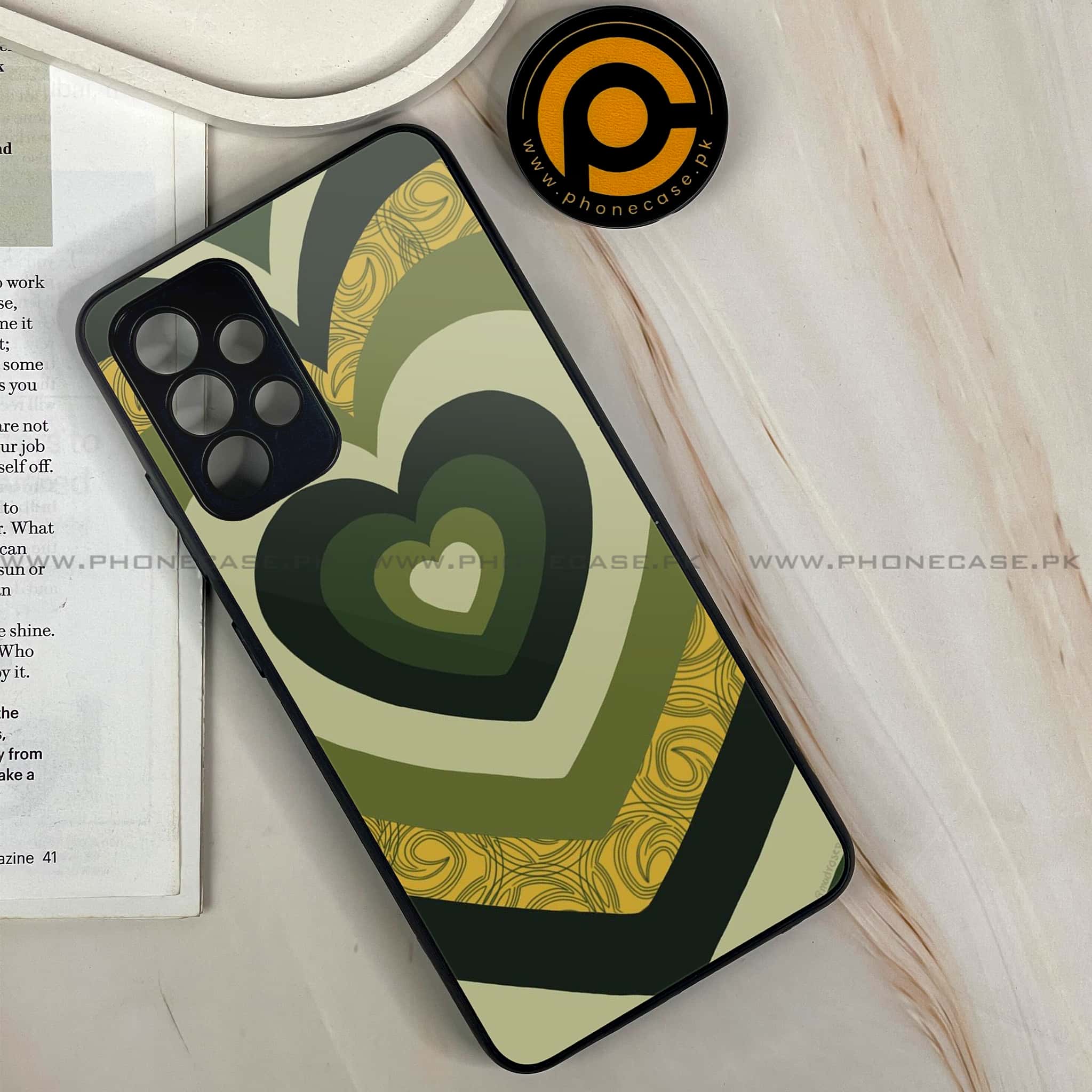 Samsung Galaxy A32 - Heart Beat Series 2.0 Design 1  - Premium Printed Glass soft Bumper shock Proof Case CS-39077