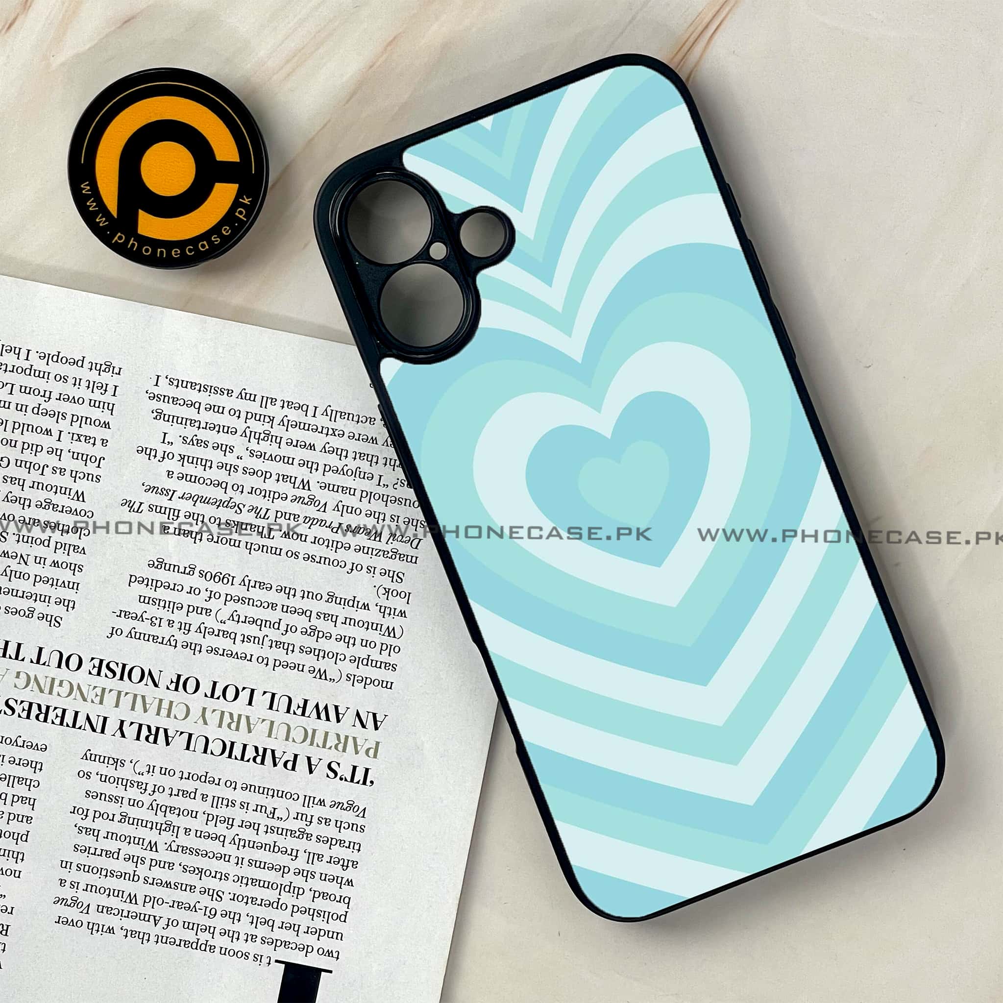 iPhone 16 Plus - Heart Beat Design 7  - Premium Metal Printed soft Bumper shock Proof Case CS-37436