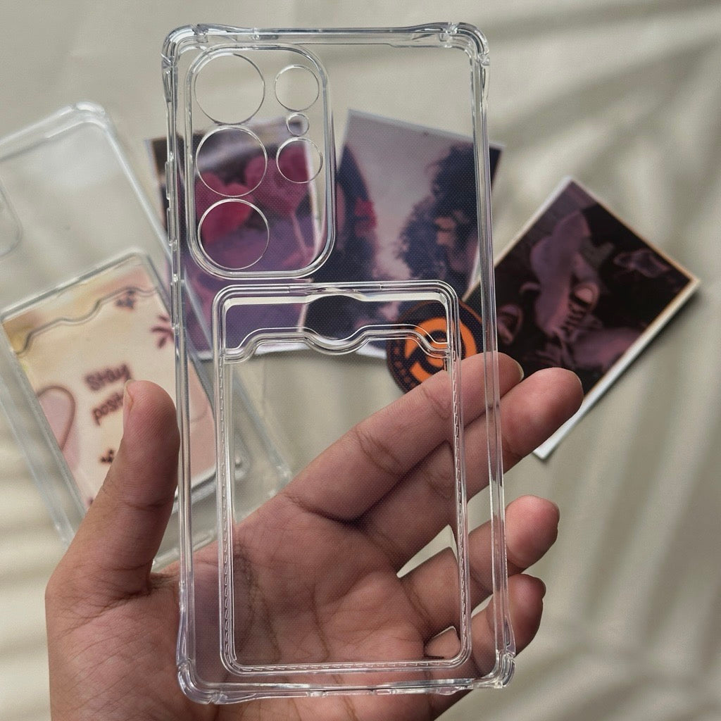 Samsung Galaxy S25 Ultra - Wallet Card Holder Transparent Slot ShockProof Case
