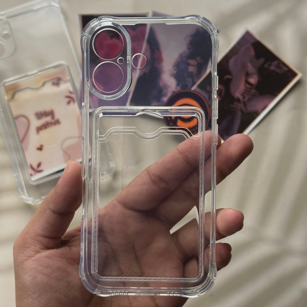 iPhone 17 - Wallet Card Holder Transparent Slot ShockProof Case