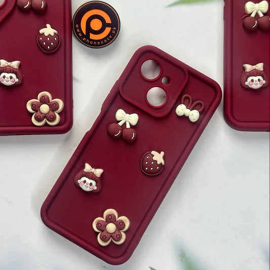 Tecno Spark 40C - Cute 3D Cherry Flower Icons Silicon Case