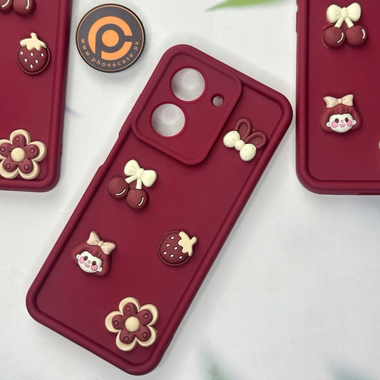 Xiaomi Redmi A5 4G - Cute 3D Cherry Flower Icons Silicon Case