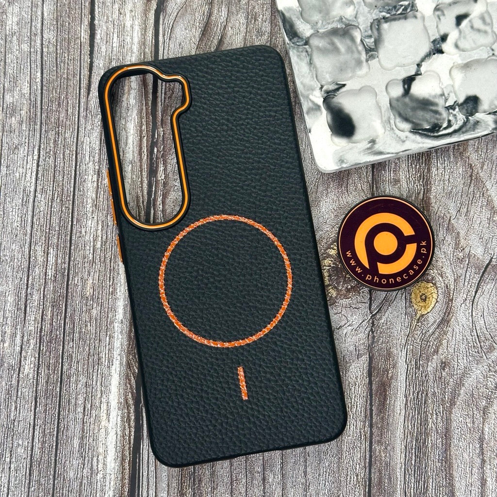 Vivo Y200 4G - Branded Leather Texture MagSafe Compatible Anti-Slip Soft Case