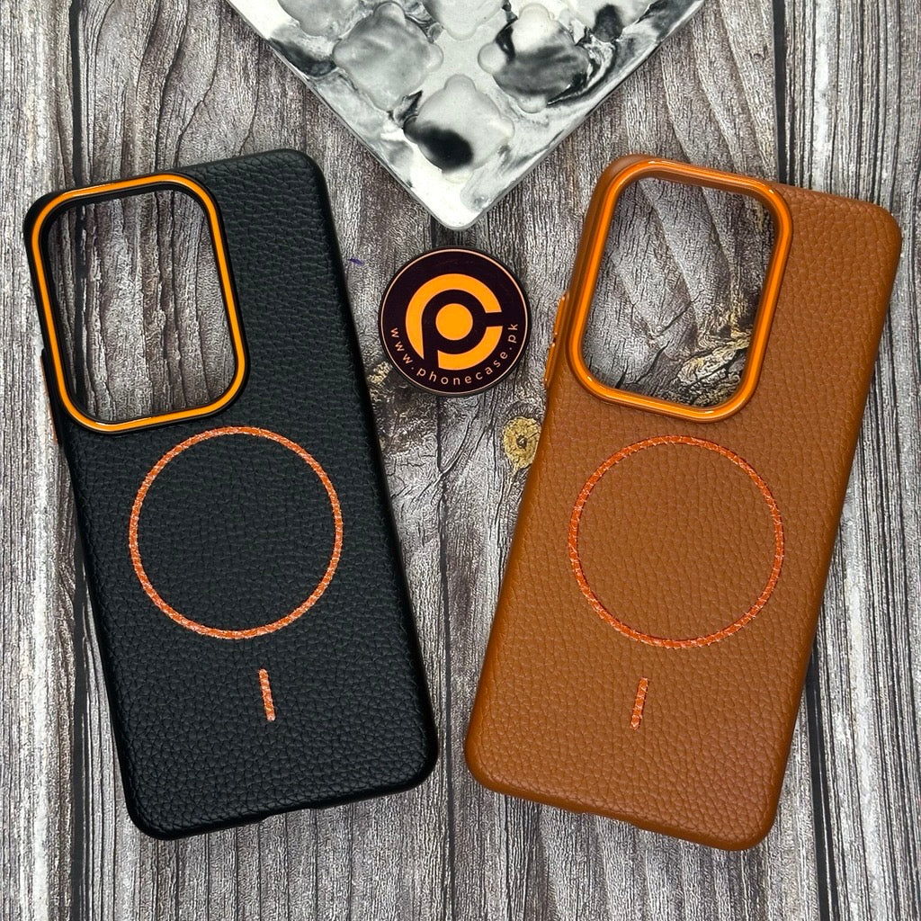 Vivo Y29 4G - Branded Leather Texture MagSafe Compatible Anti-Slip Soft Case