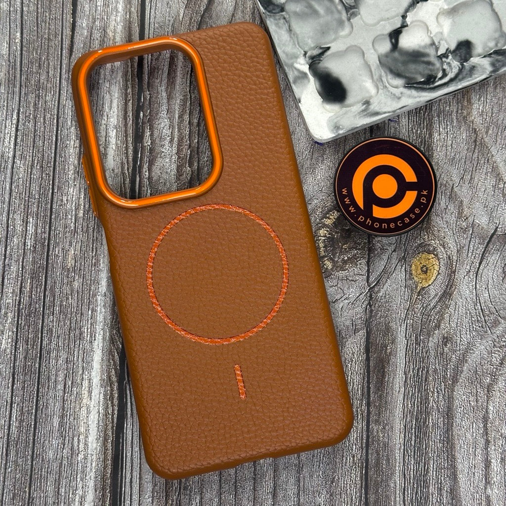 Vivo Y29 4G - Branded Leather Texture MagSafe Compatible Anti-Slip Soft Case