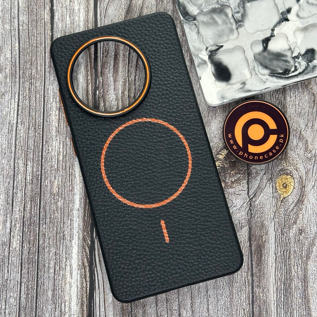 OnePlus 13R/ OnePlus Ace 5 - Branded Leather Texture MagSafe Compatible Anti-Slip Soft Case