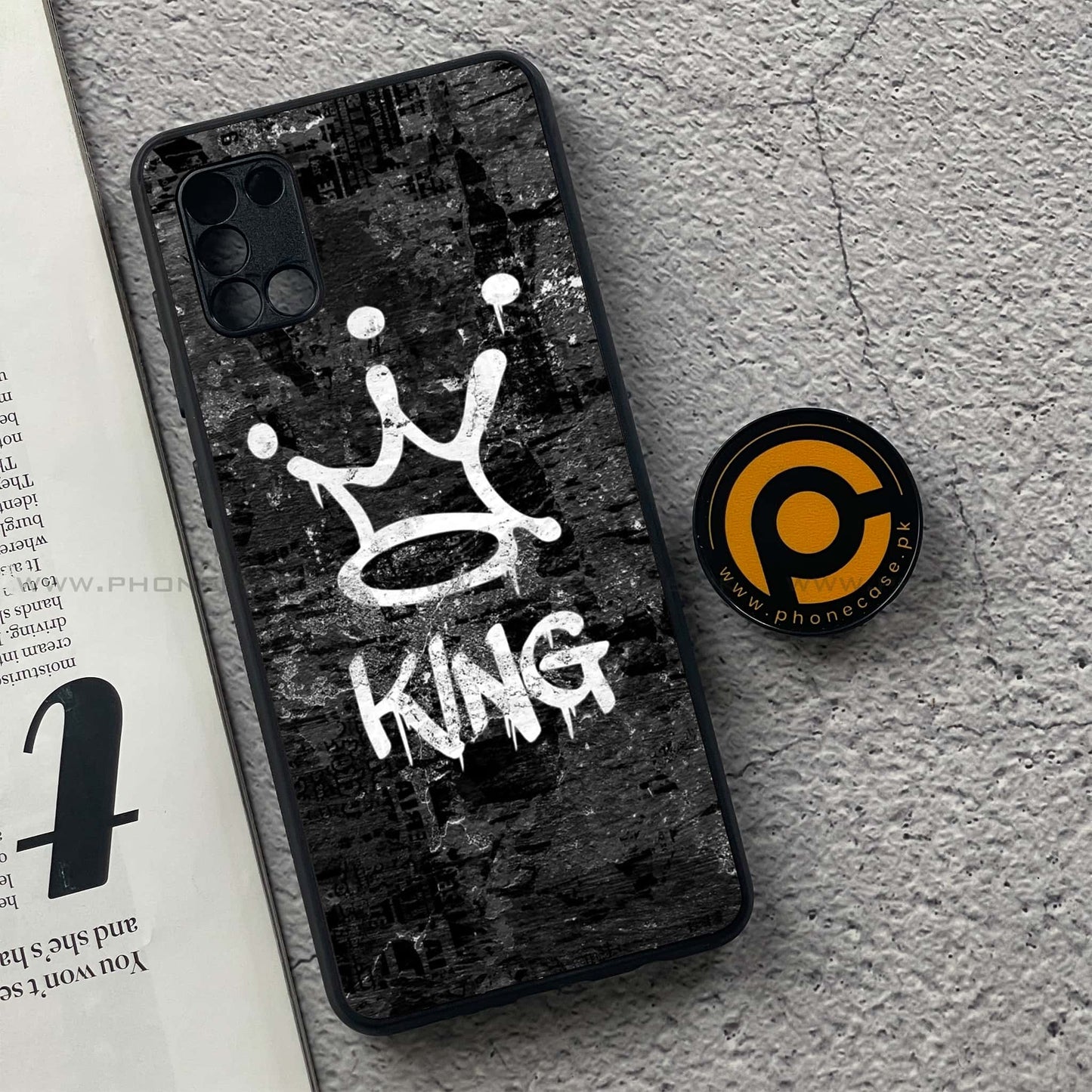 Samsung Galaxy A31 - King Series V 2.0 Design 8  - Premium Printed Glass soft Bumper shock Proof CaseCS-38322