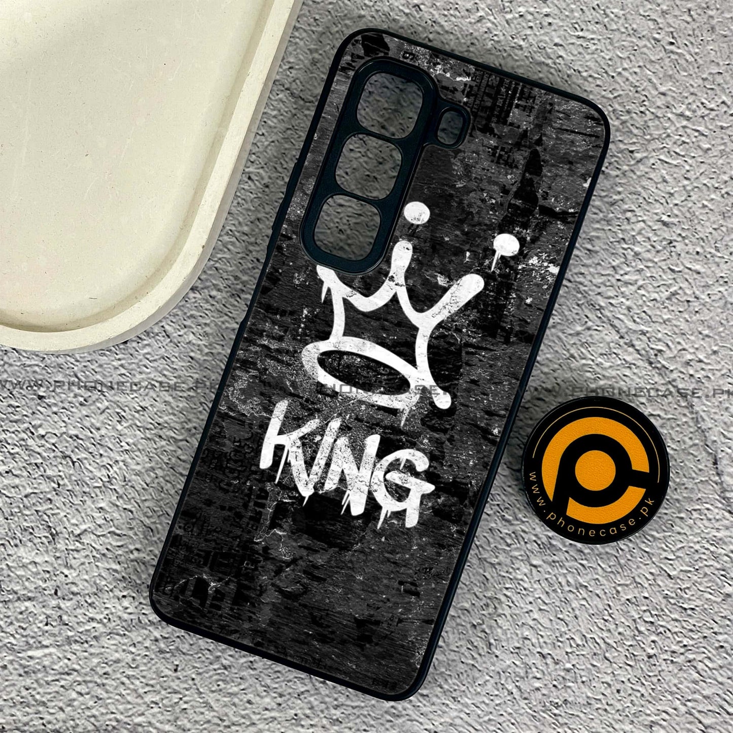 Infinix Hot 50 Pro - King 2.0 Design 8  - Premium Metal Printed soft Bumper shock Proof Case  CS-38175