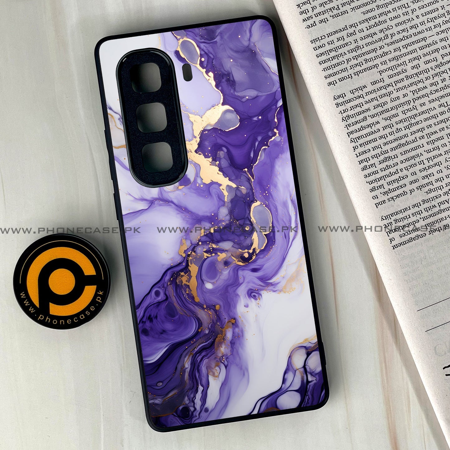 Infinix Hot 50 Pro Plus - Liquid Marble 2.0 Series - Premium Metal Printed soft Bumper shock Proof Case