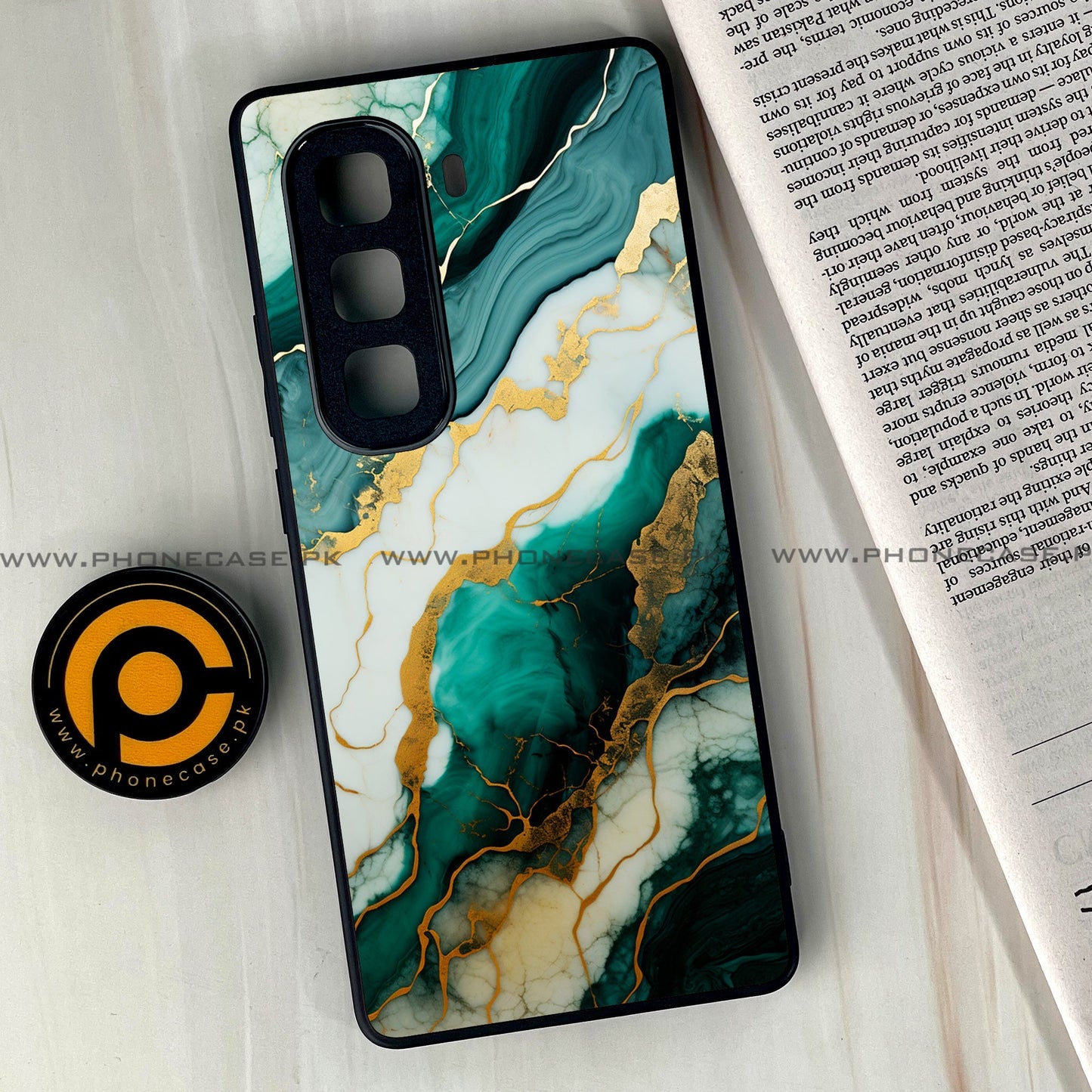 Infinix Hot 50 Pro Plus - Liquid Marble 2.0 Series - Premium Metal Printed soft Bumper shock Proof Case