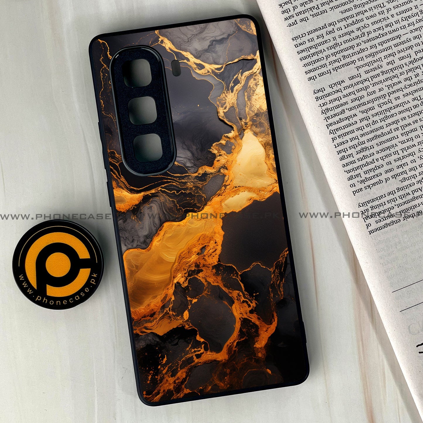 Infinix Hot 50 Pro Plus - Liquid Marble 2.0 Series - Premium Metal Printed soft Bumper shock Proof Case