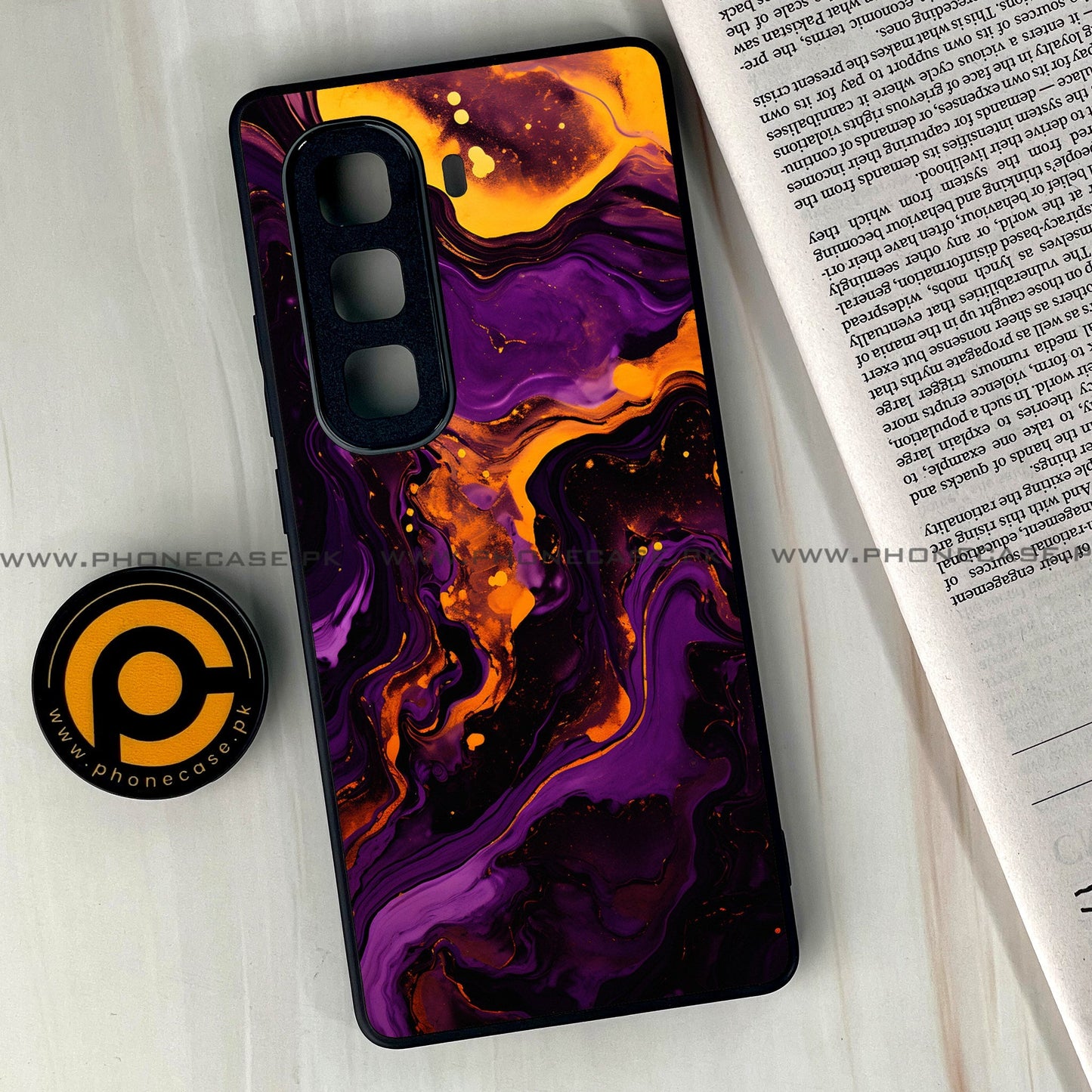 Infinix Hot 50 Pro Plus - Liquid Marble 2.0 Series - Premium Metal Printed soft Bumper shock Proof Case