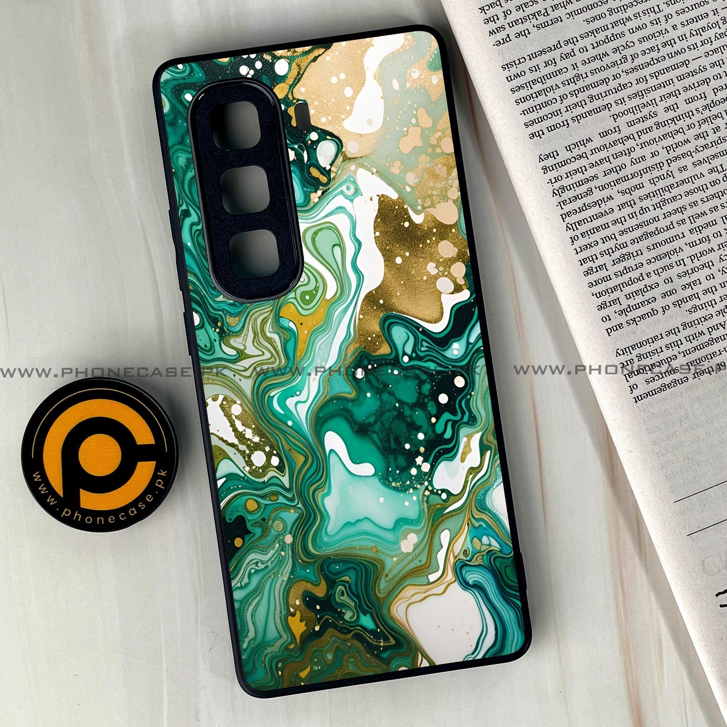 Infinix Hot 50 Pro Plus - Liquid Marble 2.0 Design 8 - Premium Metal Printed soft Bumper shock Proof Case CS-38225