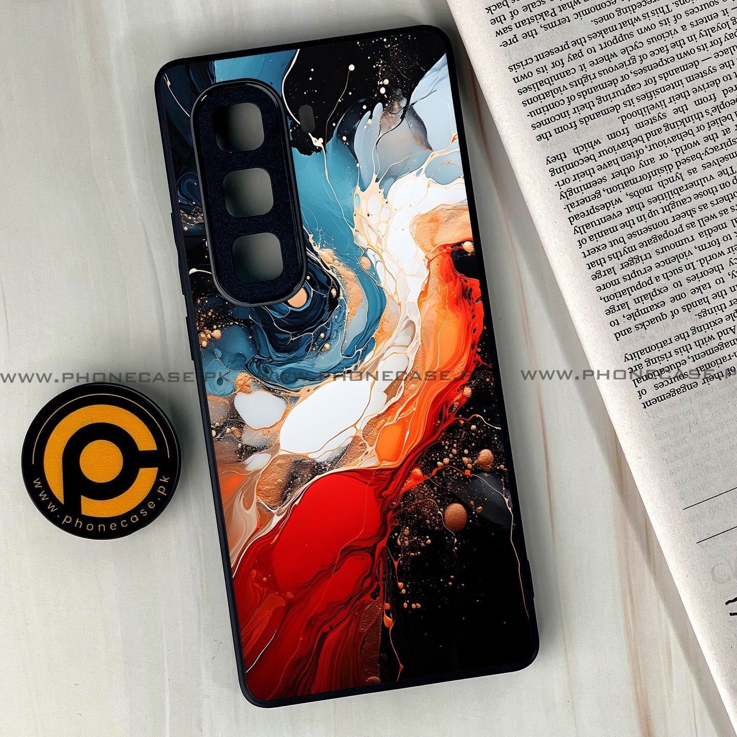 Infinix Hot 50 Pro Plus - Liquid Marble 2.0 Series - Premium Metal Printed soft Bumper shock Proof Case