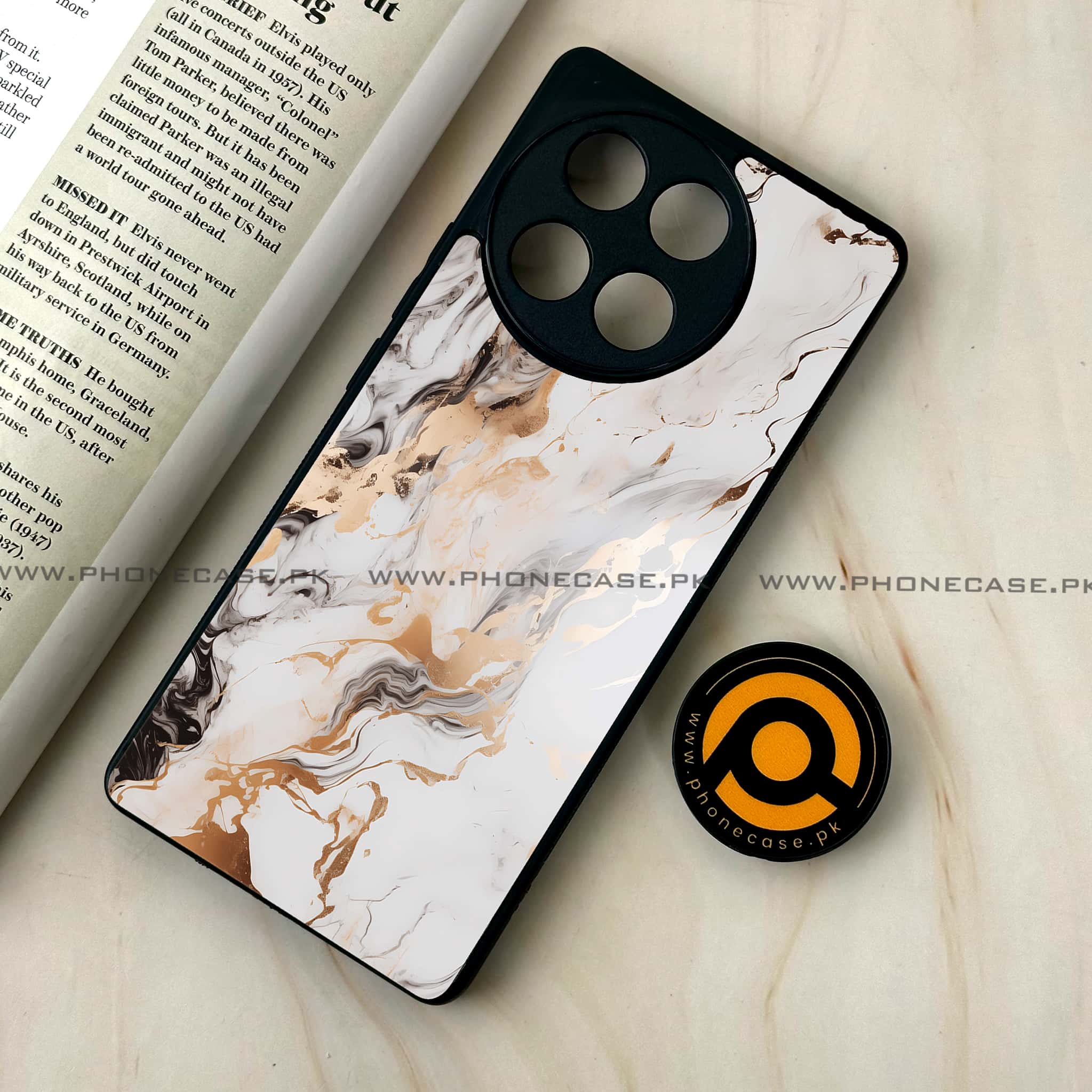 Tecno Camon 30s - Liquid Marble Series - Premium Metal Printed soft Bumper shock Proof Case