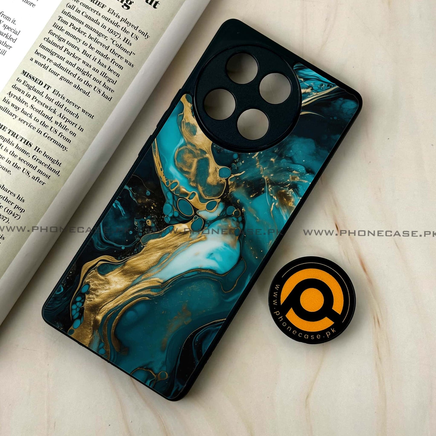 Tecno Camon 30s - Liquid Marble Series - Premium Metal Printed soft Bumper shock Proof Case