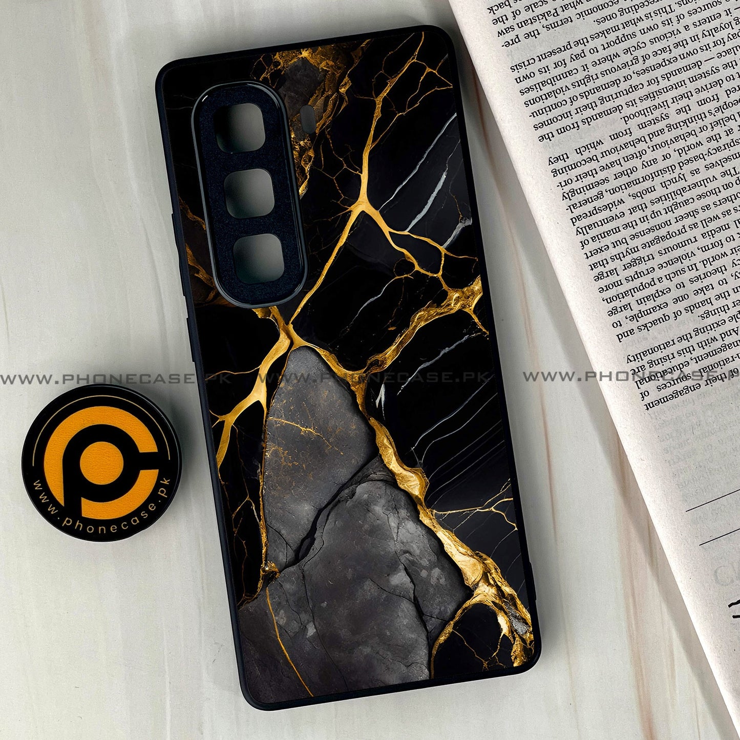 Infinix Hot 50 Pro Plus - Liquid Marble Design 6 - Premium Metal Printed soft Bumper shock Proof Case CS-38084