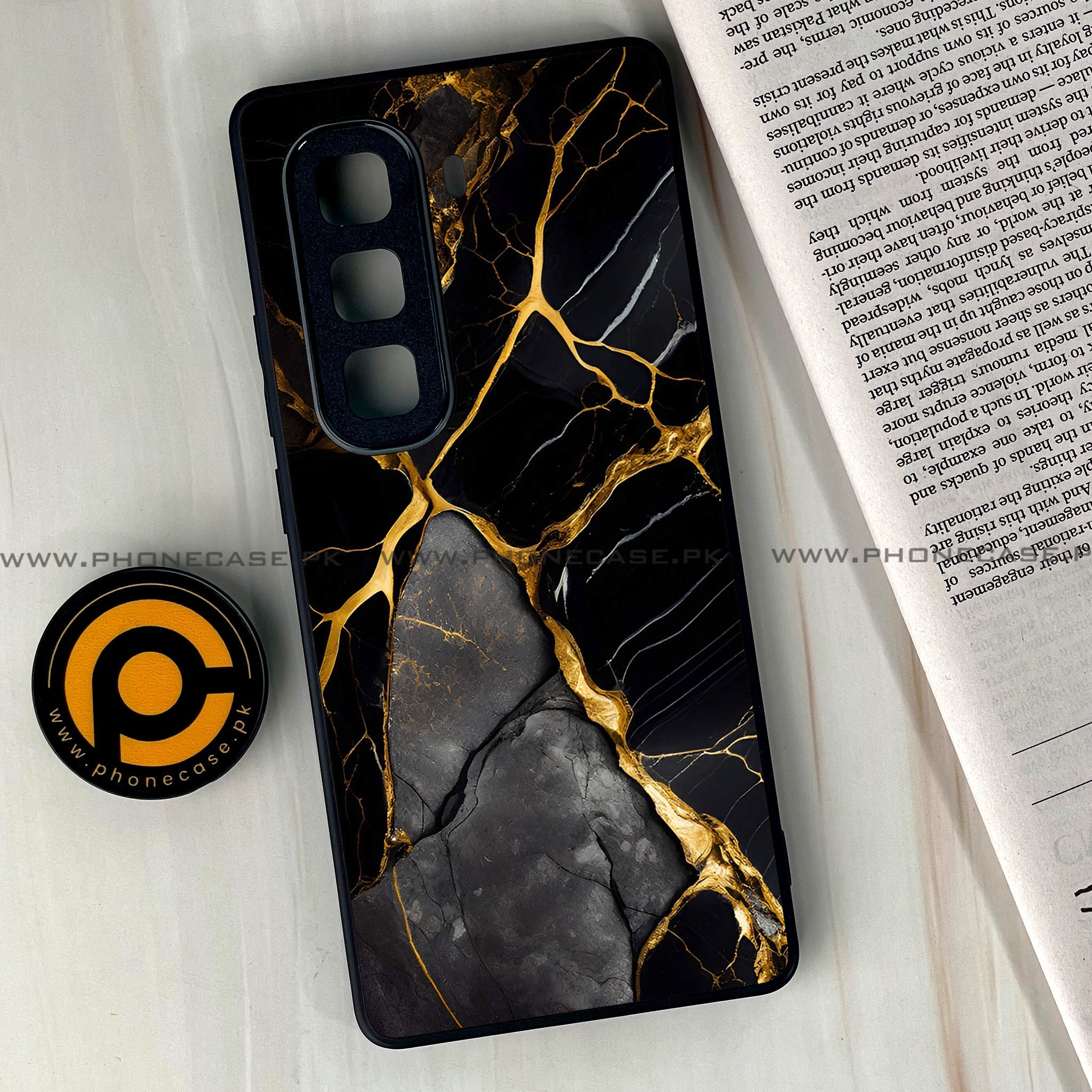 Infinix Hot 50 Pro Plus - Liquid Marble Design 6 - Premium Metal Printed soft Bumper shock Proof Case CS-38084