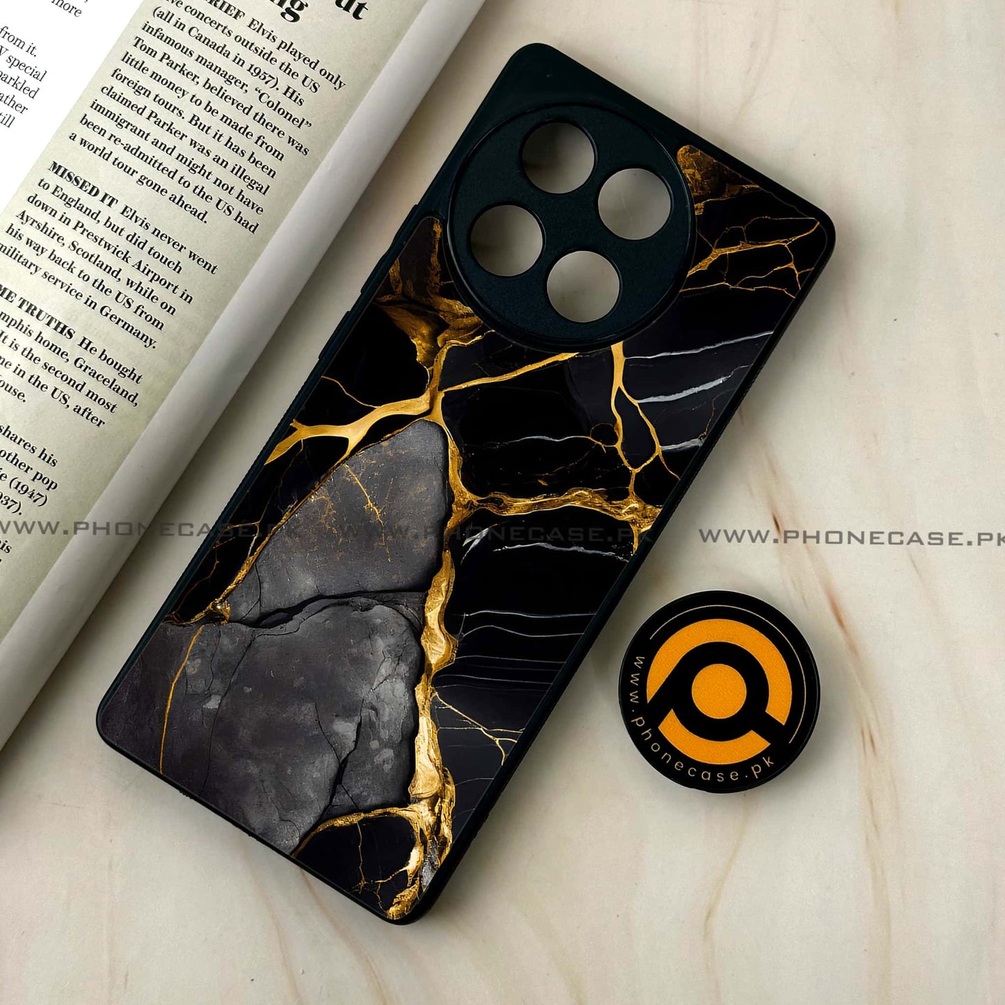 Tecno Camon 30s - Liquid Marble Series - Premium Metal Printed soft Bumper shock Proof Case