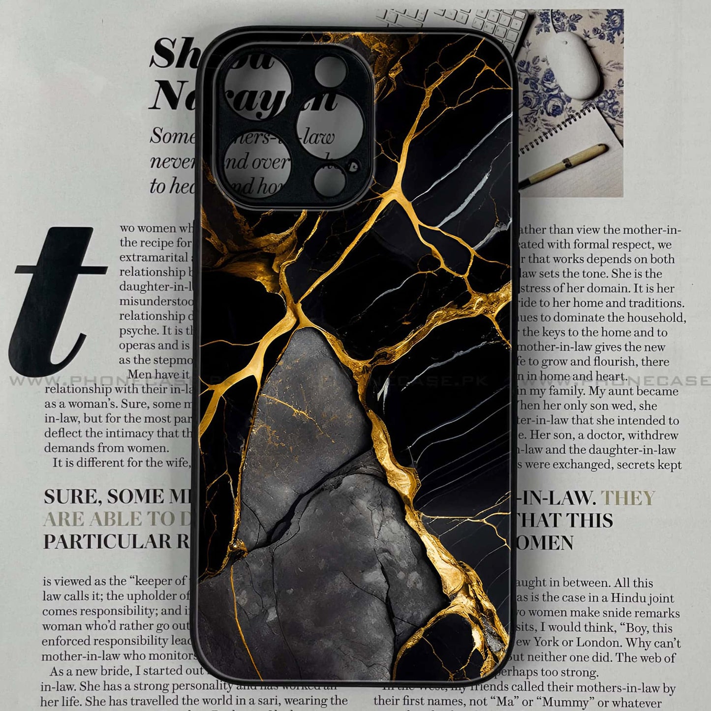 iPhone 16 Pro Max - Liquid Marble Design 6  - Premium Printed Metal soft Bumper shock Proof Case  CS-38575