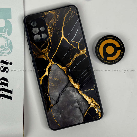 Samsung Galaxy A51 Liquid Marble  Design 6  Premium Printed Glass soft Bumper shock Proof Case CS-39012