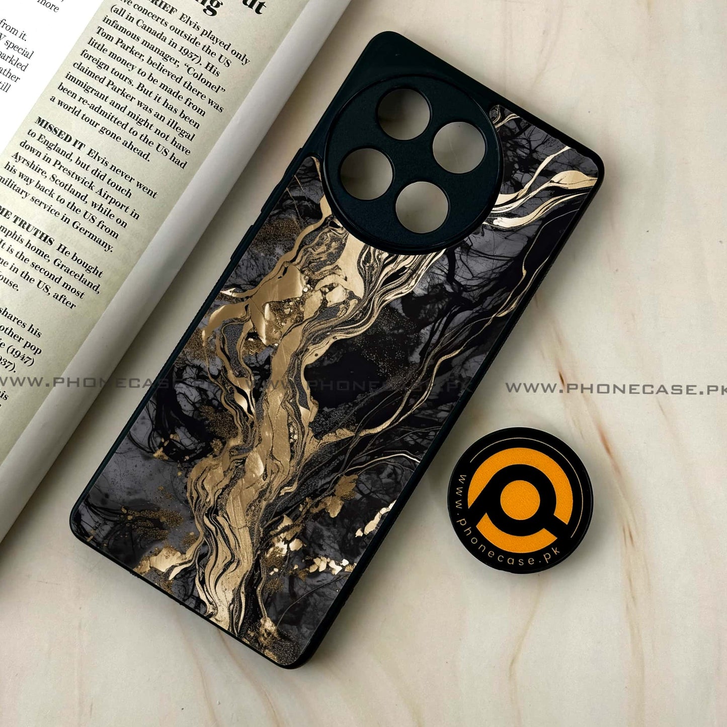 Tecno Camon 30s - Liquid Marble Series - Premium Metal Printed soft Bumper shock Proof Case
