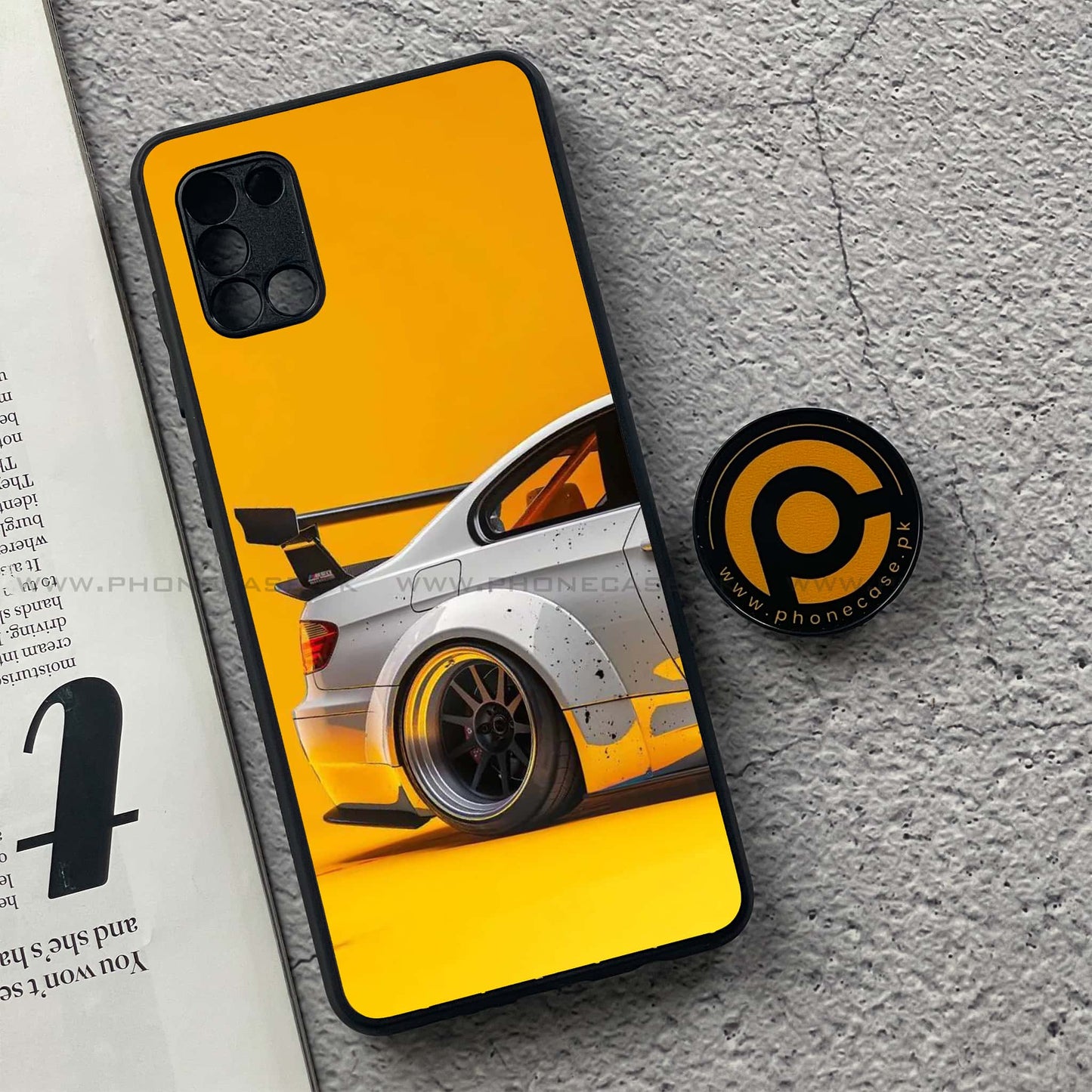 Samsung Galaxy A31 - M3 GT2 Racing Car - Premium Printed Glass soft Bumper Shock Proof Case  CS-39001