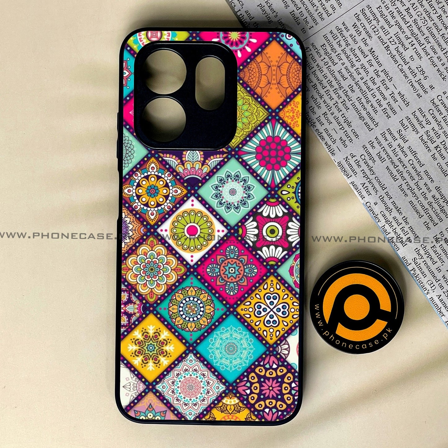 Infinix Hot 50i - Mandala Art Design - Premium Metal Printed soft Bumper shock Proof Case  CS-37655