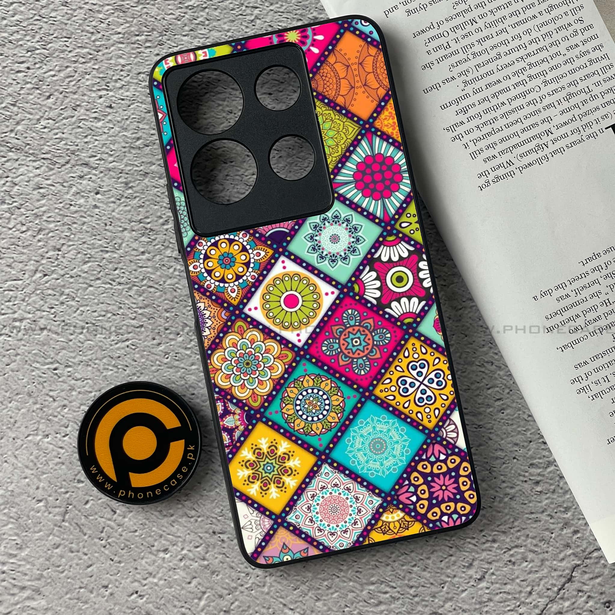 Infinix Note 30 - Mandala Art Design  - Premium Printed Glass soft Bumper shock Proof Case  CS-37899