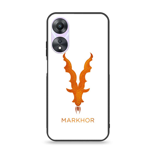 Oppo A78 4G - Markhor Design 11- Premium Printed Glass soft Bumper shock Proof Case  CS-37974