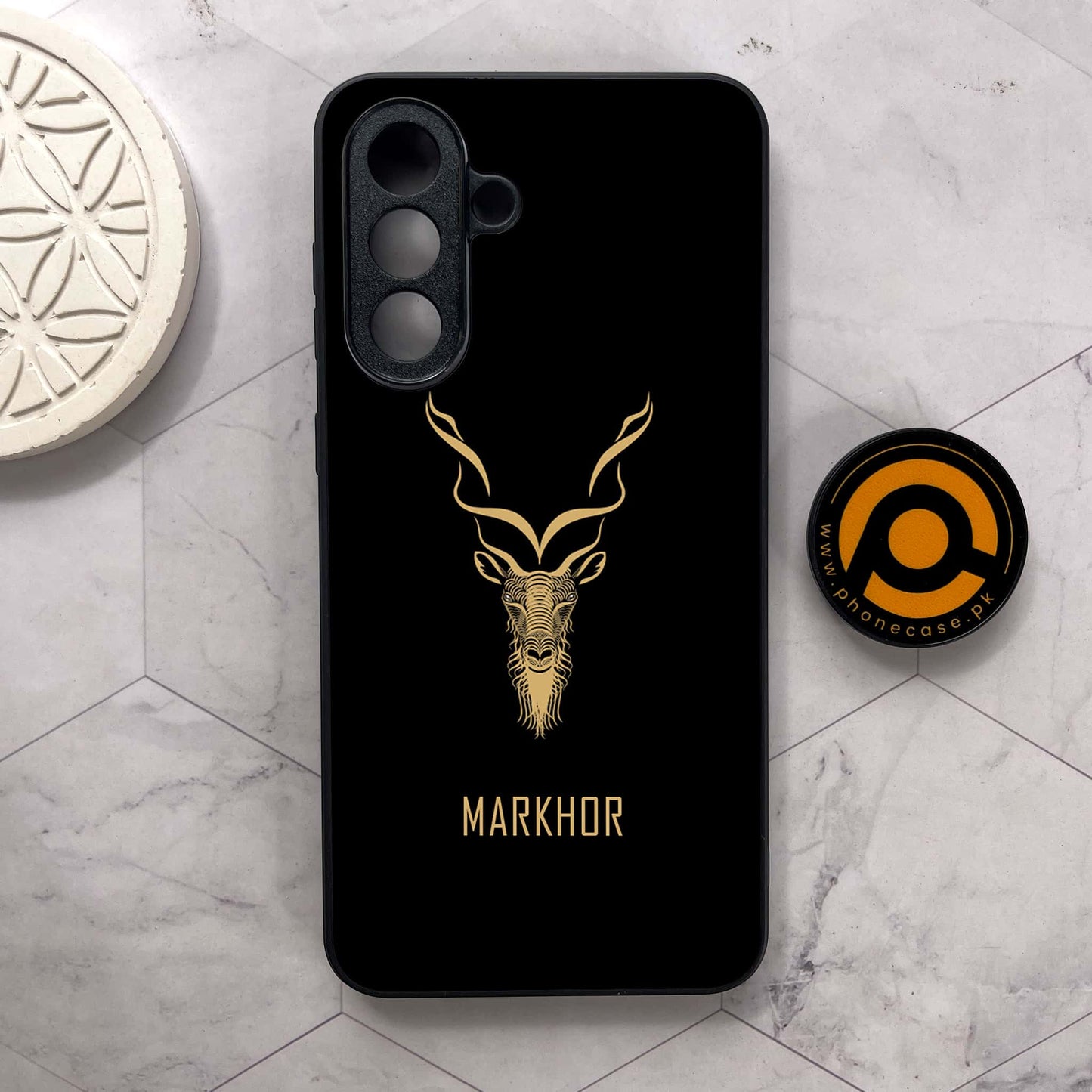 Samsung Galaxy A56 5G - Markhor Design 3  - Premium Metal Printed soft Bumper shock Proof Case CS-38023 CS-39003